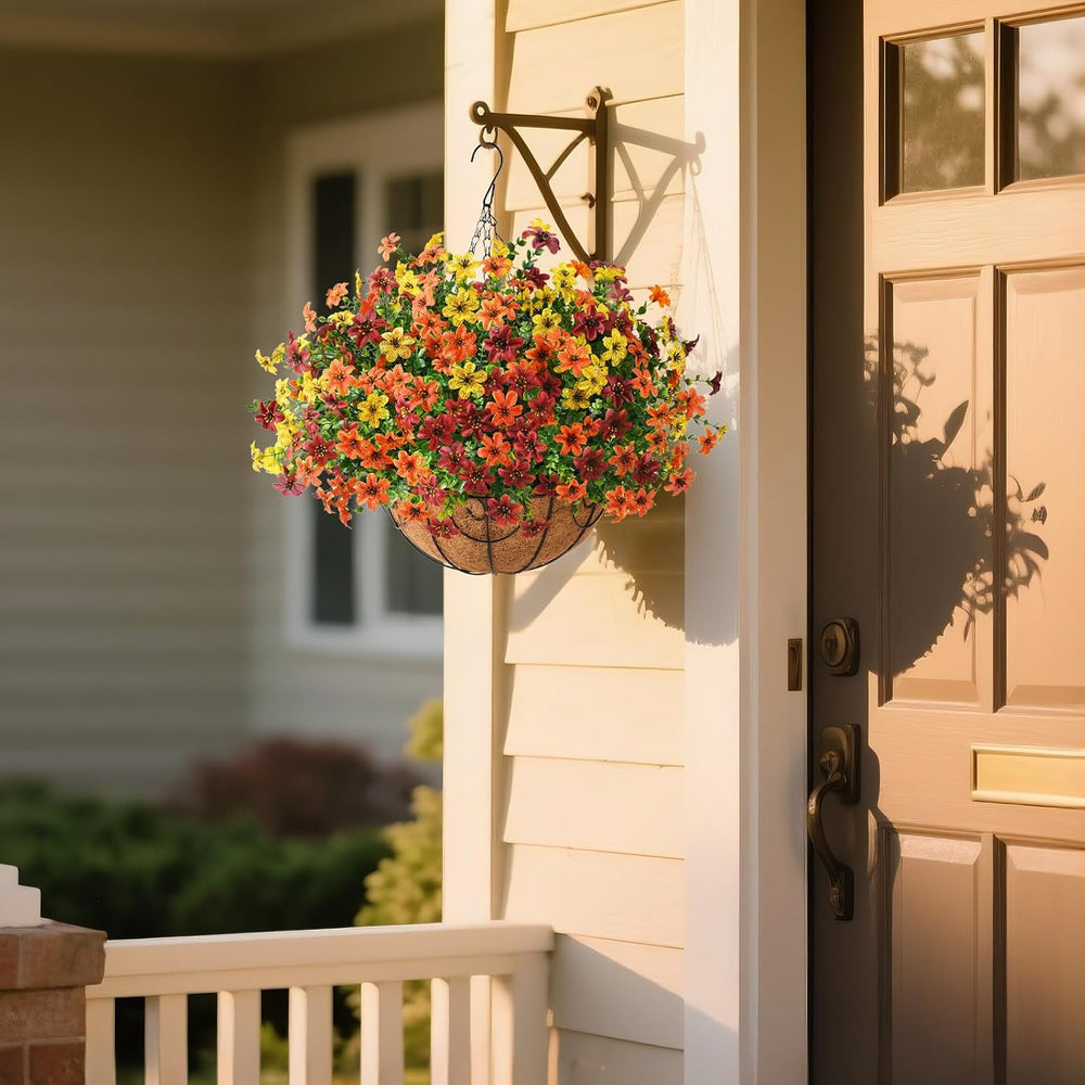 Artificial Flowers for Outdoors Faux Fall Hanging Baskets UV Resistant