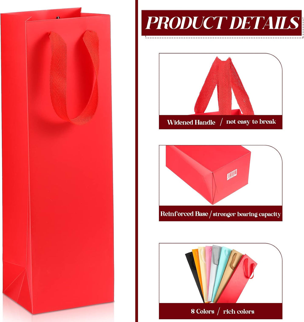 Zonon 48 Pieces Colorful Wine Gift Bags Bulk Christmas Wine Bottle Paper Bags...