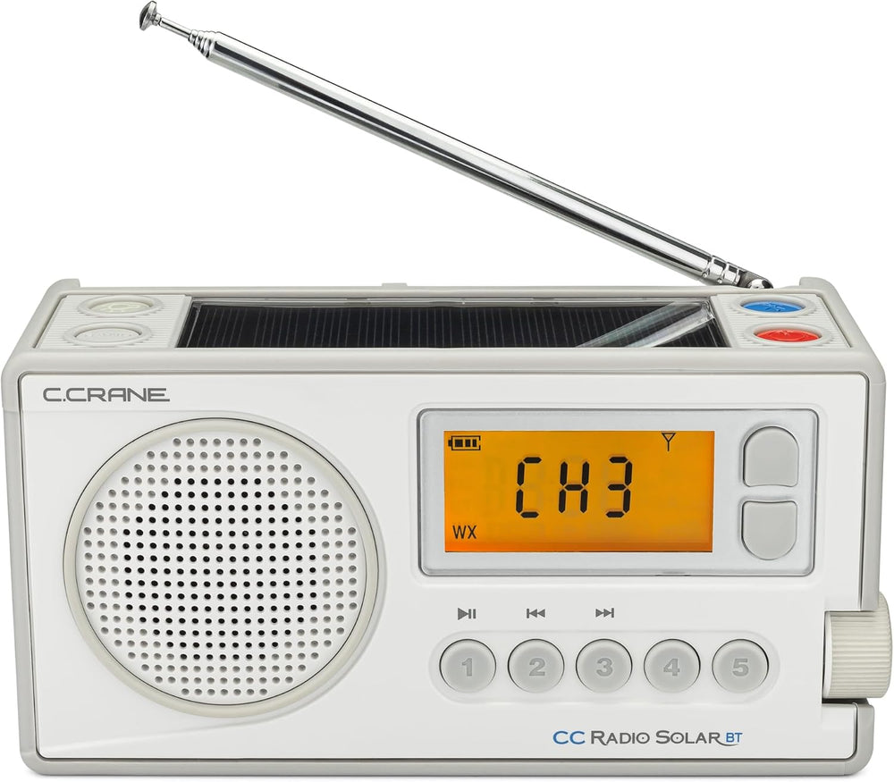 C. Crane CCRadio Solar with Bluetooth Receiving, Emergency Crank NOAA Weather...