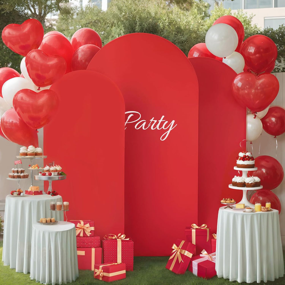 Arch Backdrop Cover Set of 3 Wedding Arch Covers Stretchy Backdrop Red Black ...