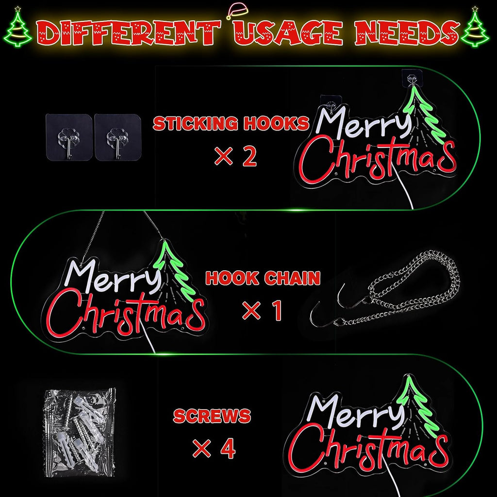 framics merry christmas neon sign for wall decor-10 showing dimensions