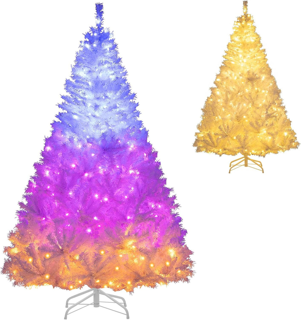 Goplus 6 FT Pre-Lit Christmas Tree with 280 Warm White & 3-Color LED Lights