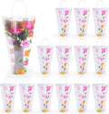14 Reusable Floral Vase Bag for Bouquets - Portable Flower Bouquet Bags with Ventilation Holes and Ergonomic Handles, Gift-Ready, Jardin Multicolor