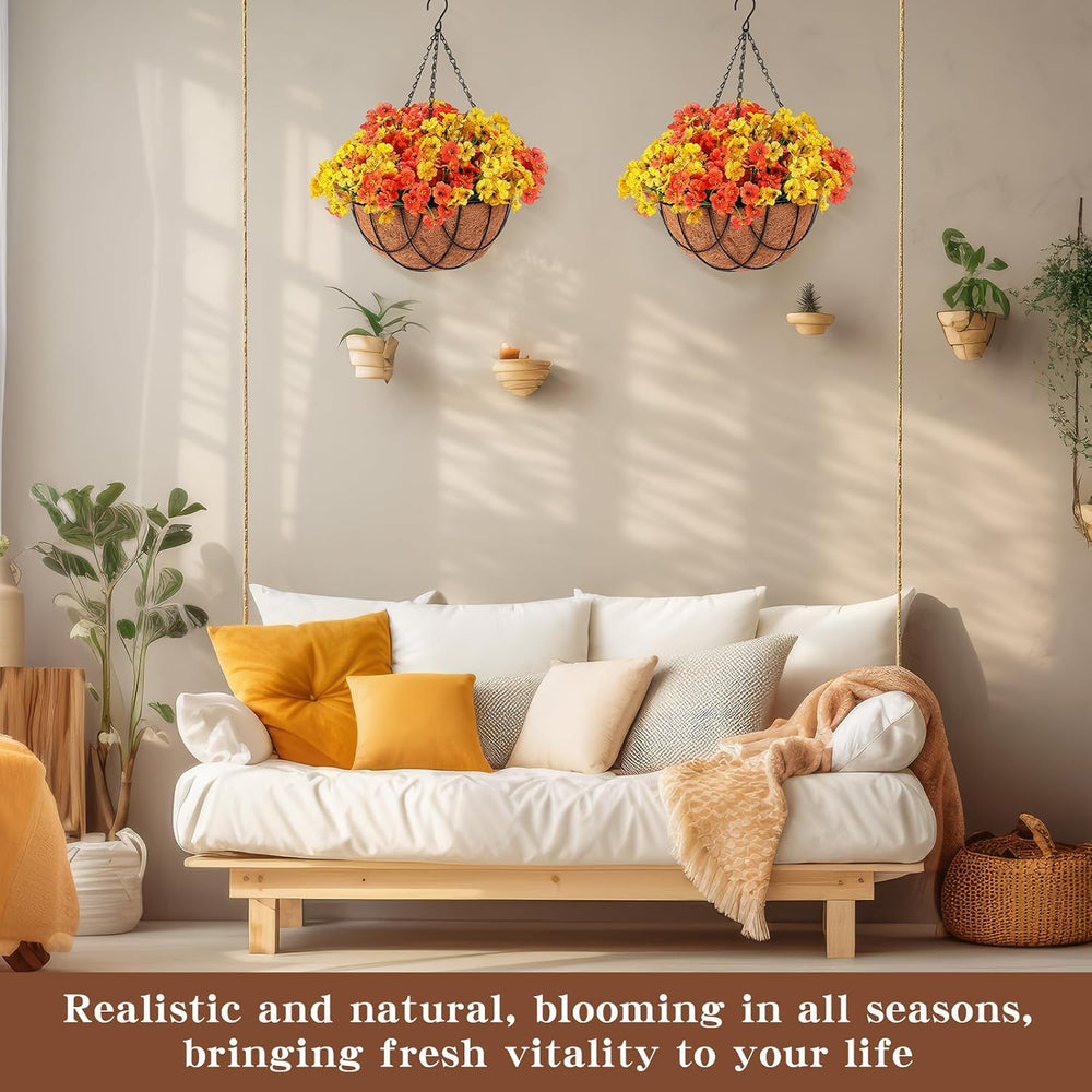 Beeveer 2 Pack Artificial Outdoor Fall Flowers
