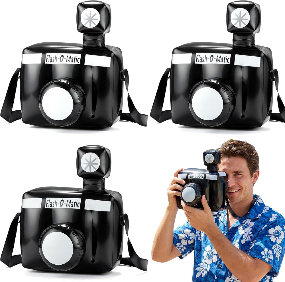 3 Pcs Inflatable Camera Prop, Black and White Fake Camera