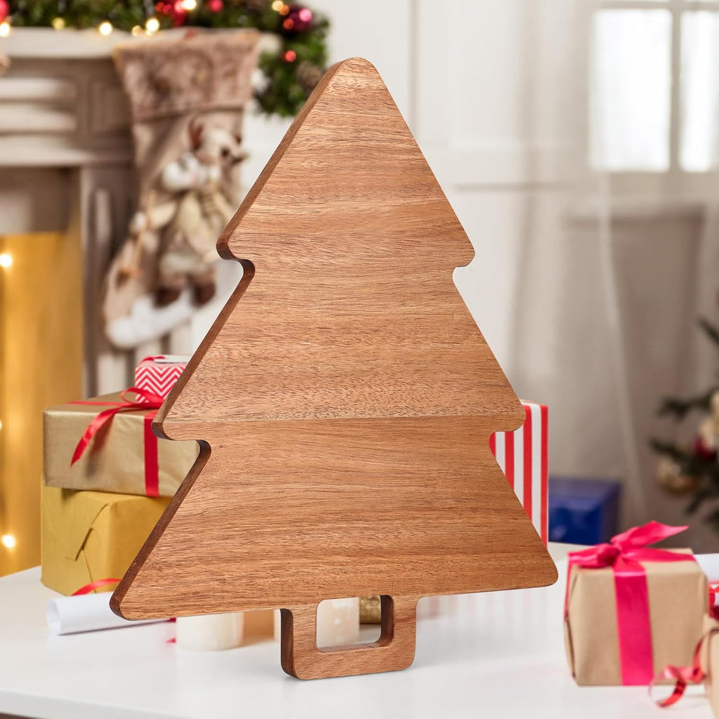 wood charcuterie tree charcuterie cutting board holiday kitchen, close-up detail