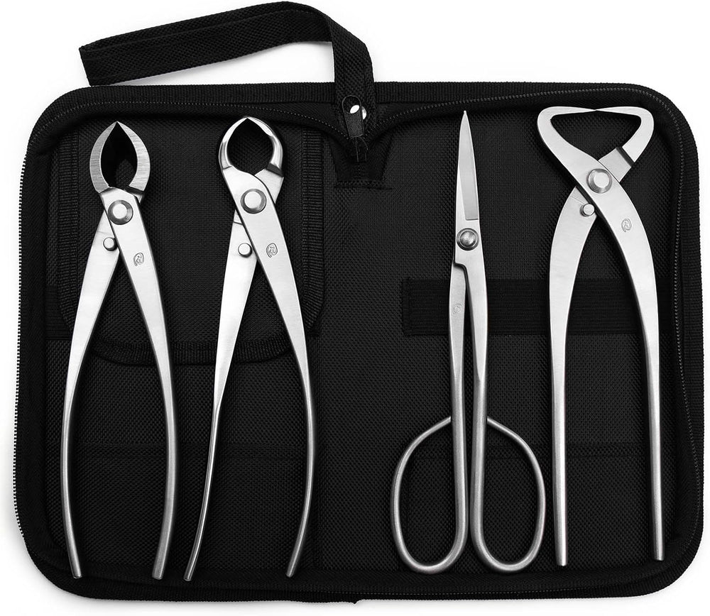 4-PCS Bonsai Tool Set Including Concave Cutter Straight Edge Cutter Trunk Spl...