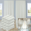 60ftx12ft Wrinkle Free Ivory Backdrop Curtain, 12 Panels 12FT Height Ivory Wedding Backdrop Drapes, Silky Polyester Back Drop Cloth for Birthday Photography Background Party Backdrop Draping