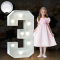 Marquee Numbers 3 Feet Tall Big Light Up Numbers 3rd 13th 30th Happy Birthday Decorations Girl Boy White Anniversary Party Decor Large Cardboard Prop Backdrop Sign 3