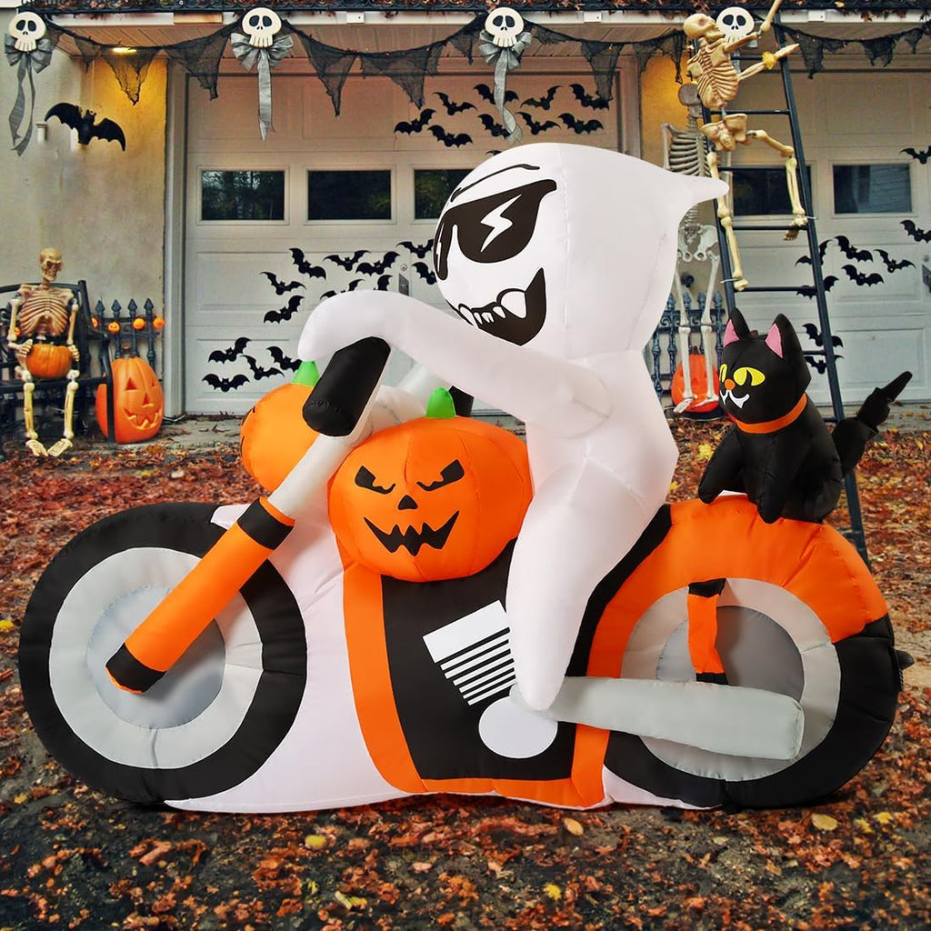 comin 6 ft halloween inflatables ghost outdoor decorations, close-up detail