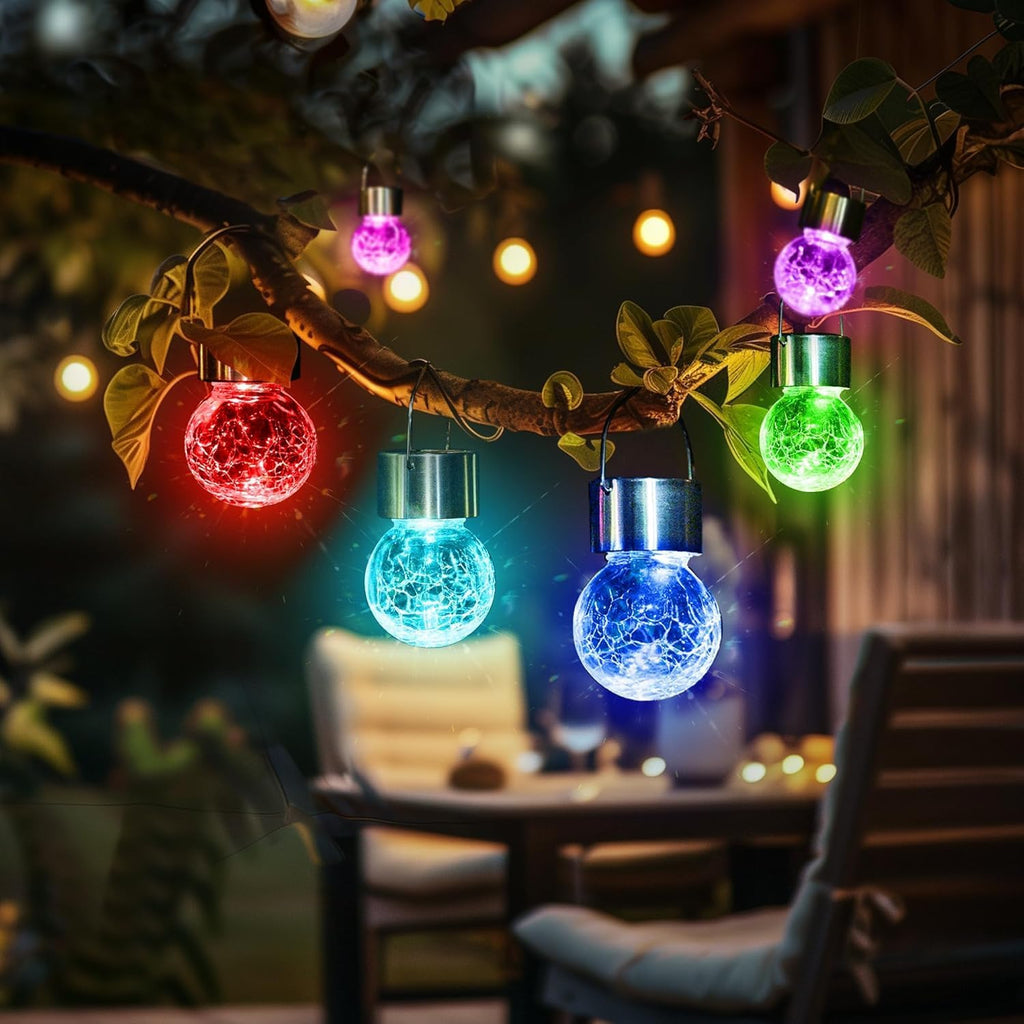 GIGALUMI Solar Hanging Lights Outside Solar Christmas Decoration Light 16Pc