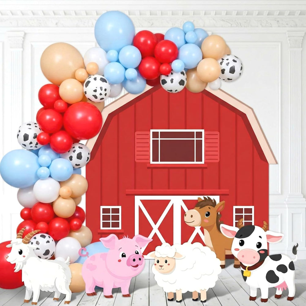 114 Pcs Farm Animals Theme Party Decorations Set