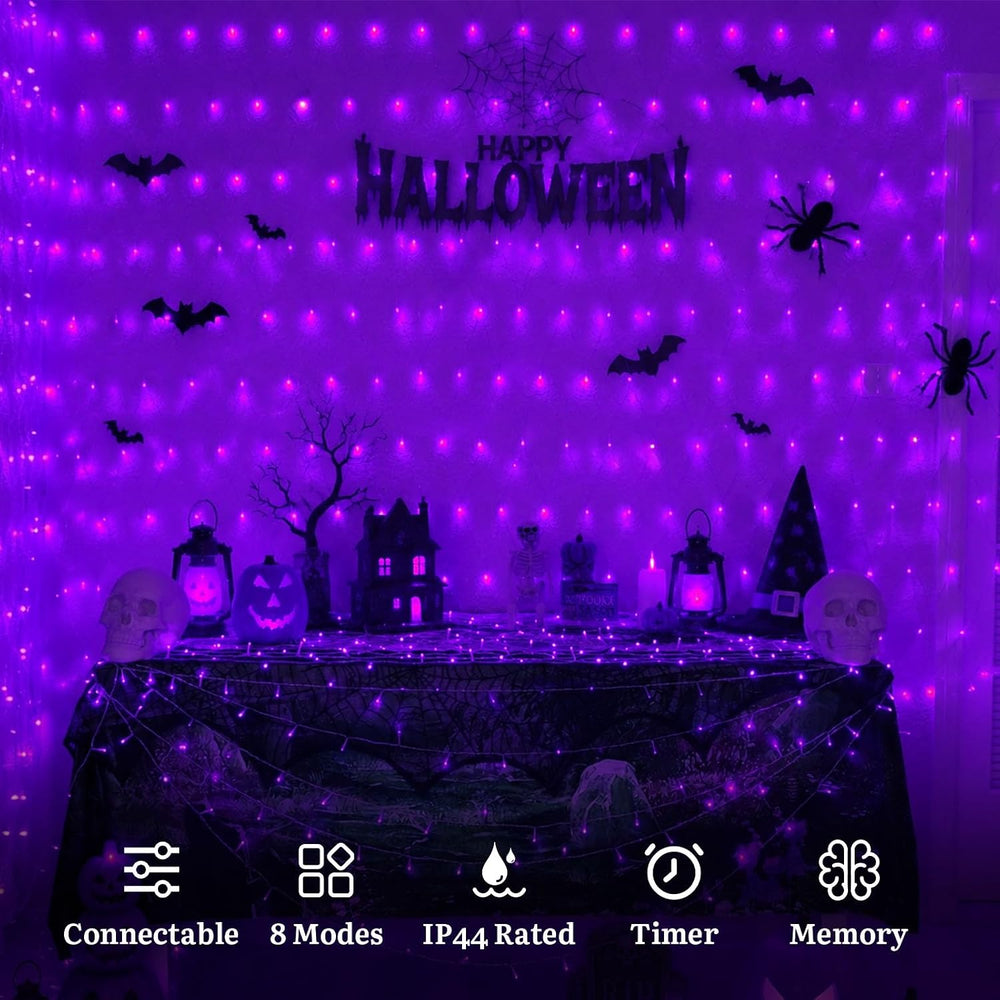 Purple Halloween Net Lights Outdoor Mesh Lights 12 * 5ft