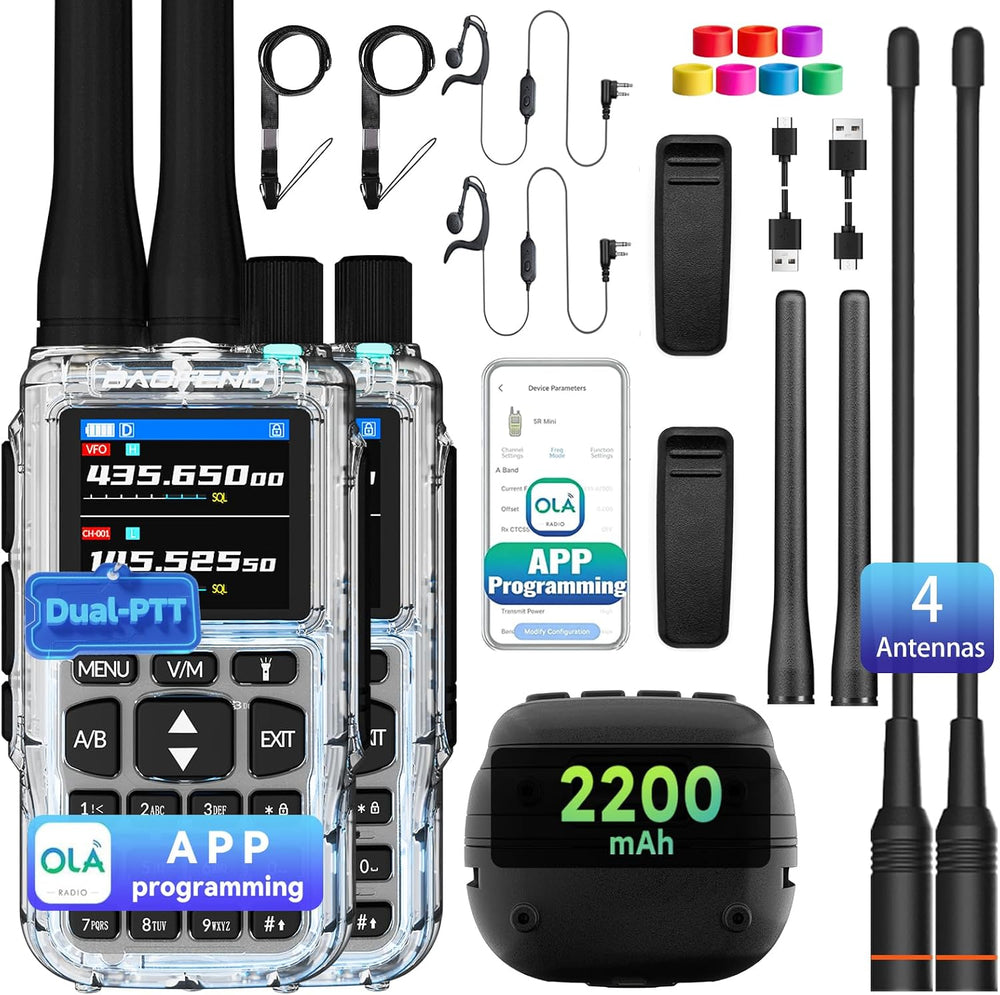 BAOFENG UV-5R MINI-5 Two Way Radio NOAA Weather Radio Dual PTT 999CH Survival...
