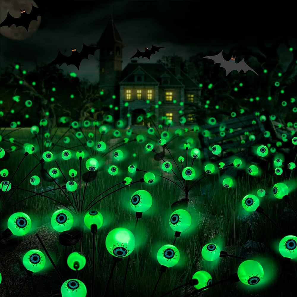 Flumy Halloween Decorations Outdoor, 4 Pack Solar Eyeball Lights, Scary Decor...
