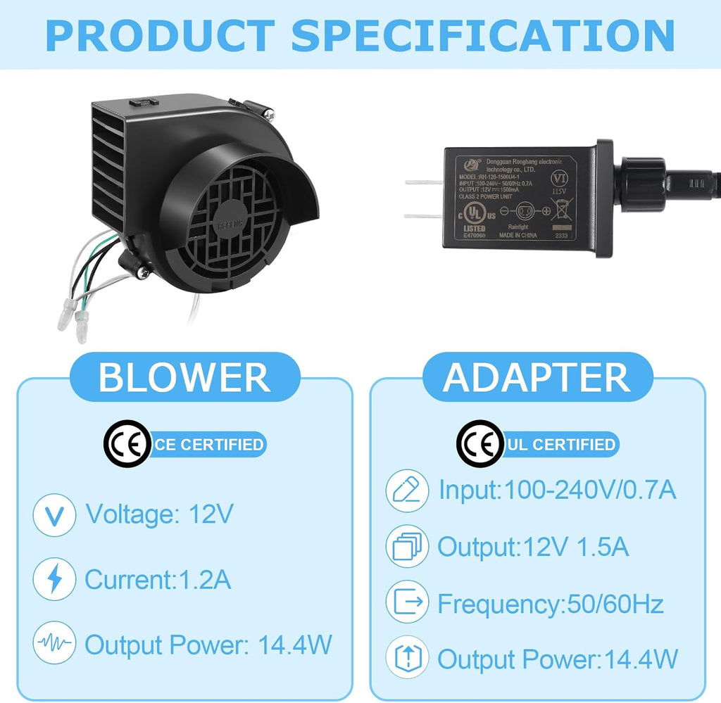 4Pcs 12V 1.2A Inflatable Fan Replacement for Christmas Halloween Inflatable