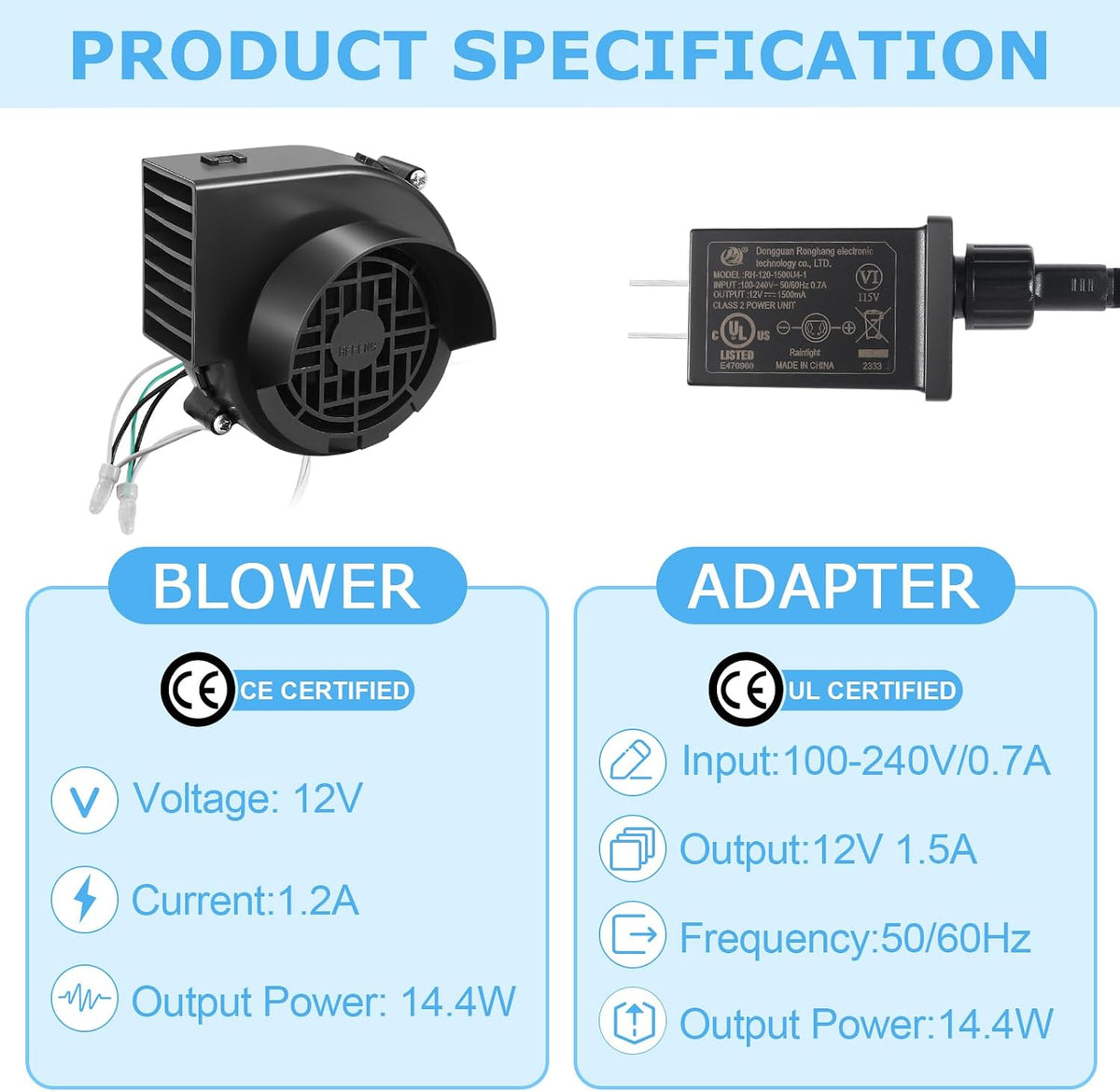 4Pcs 12V 1.2A Inflatable Fan Replacement for Christmas Halloween Inflatable