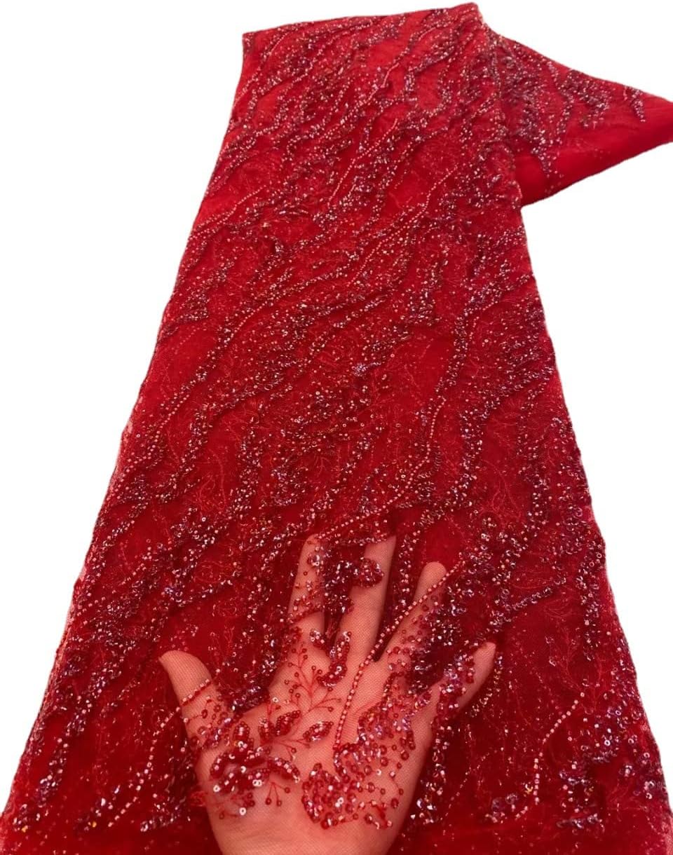 embroidered sequin african lace heavy craft beading glitter showing dimensions