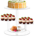4 Tier Clear Cake and Cupcake Stand Combo for Birthday Party Decor, Acrylic Cupcake Tower Stand for 50 Cupcakes, Cupcake Holder Dessert Pastry Display for Wedding Baby Shower Tea Party