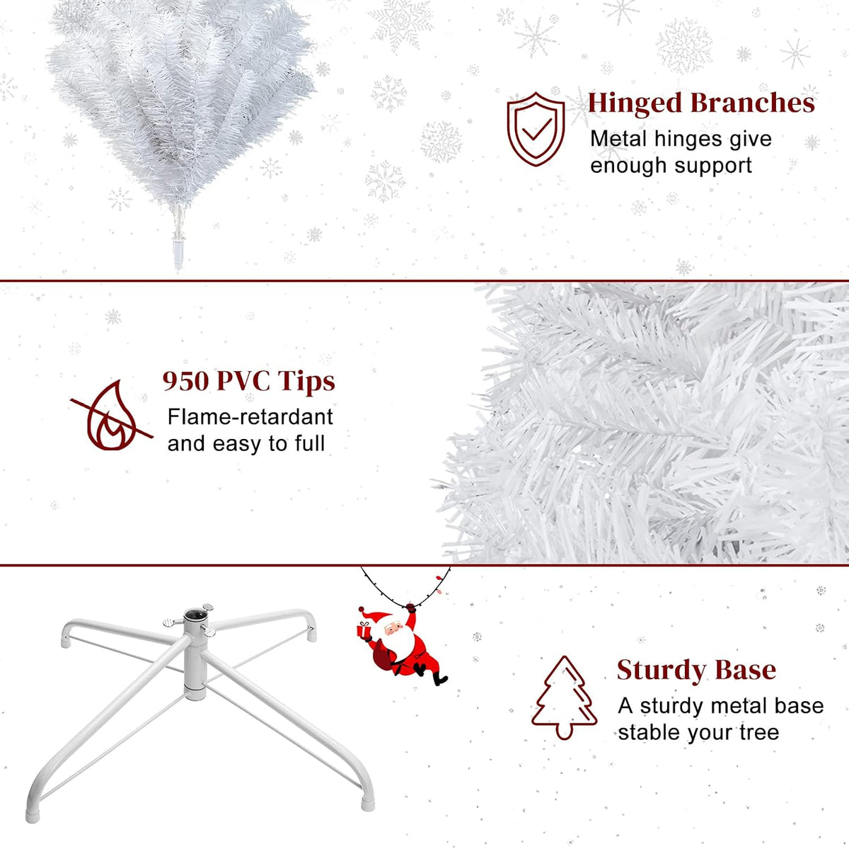 karl home 8 ft white artificial christmas tree on a desk or shelf