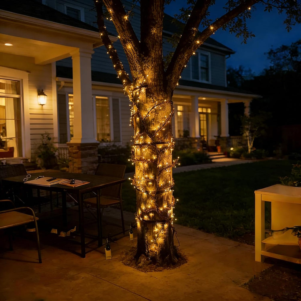 Solar Outdoor Willow Vine Light, 5.9ft 96LED Warm White Tree Branch Lights