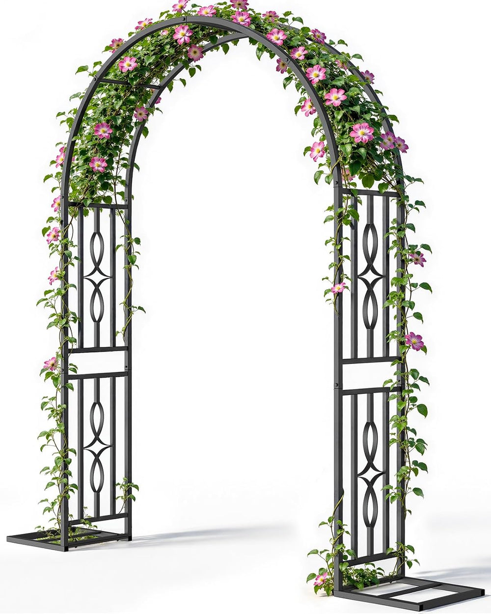 Metal Garden Arch, Heavy Duty Garden Trellis for Climbing Plants, with Enlarg...