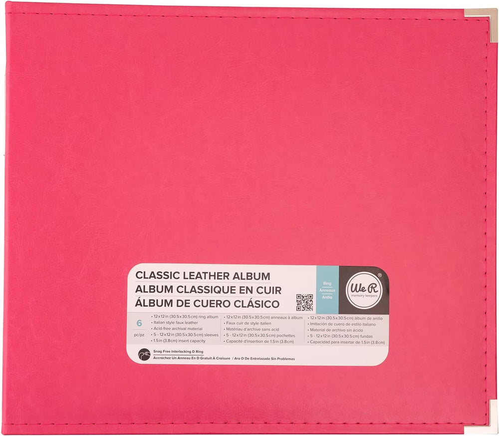 We R Memory Keepers 12x12 Photo Album - Faux Leather with 5 Page Protectors a...