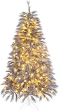 Happygrill 6 FT Pre-Lit Christmas Tree w/ 430 Feather-Inspired Branch Tips