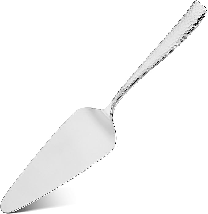 Hudson Essentials Hammered 18/10 Stainless Steel Cake Knife & Cake Server Set