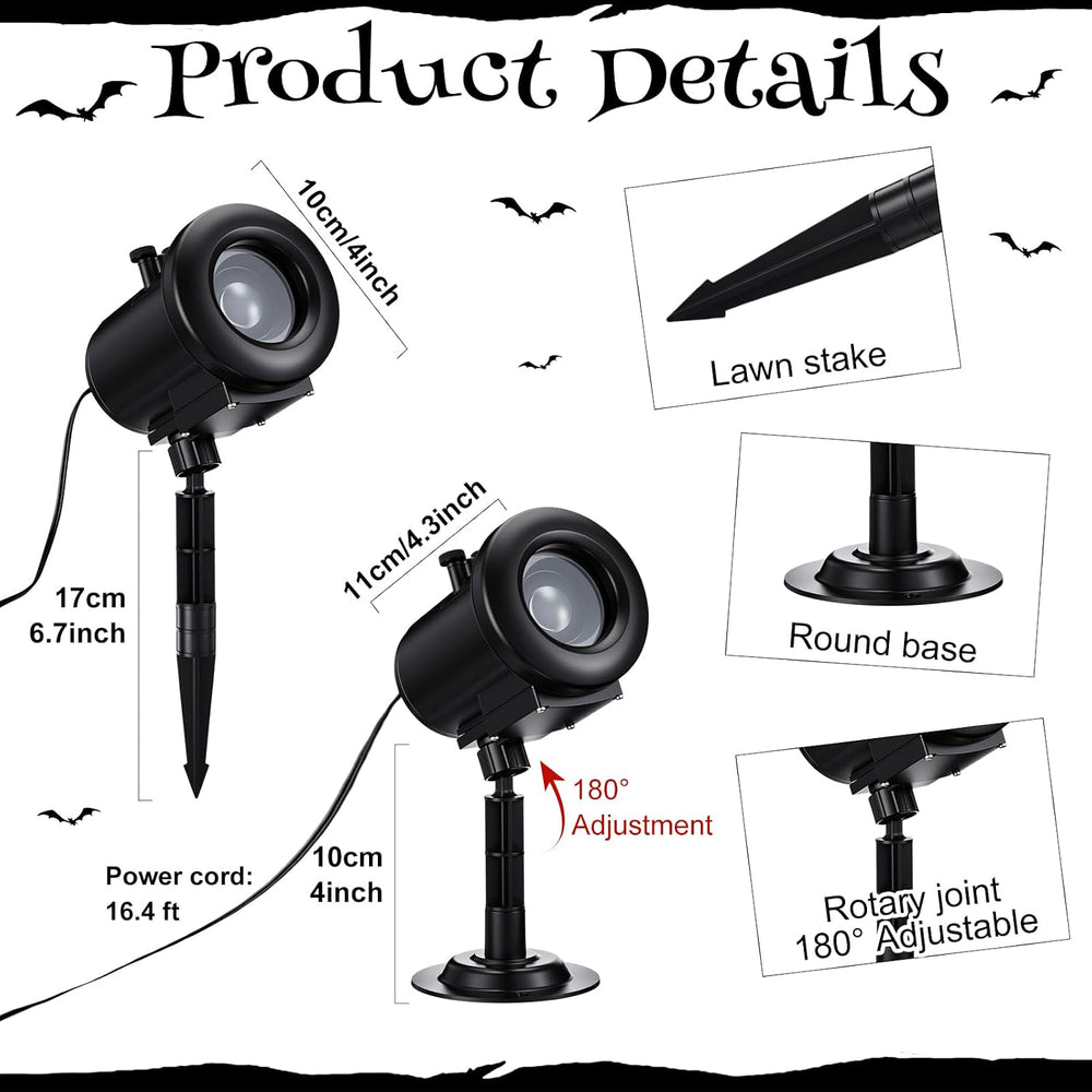 12 in 1 Halloween Projector Lights Dynamic Halloween Decorations Outdoor