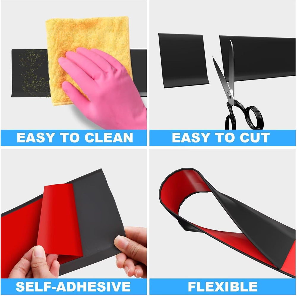 Duzzy Flexible Baseboard Molding Trim, 4 Inch(W) x 60 Feet(L) Peel and Stick ...