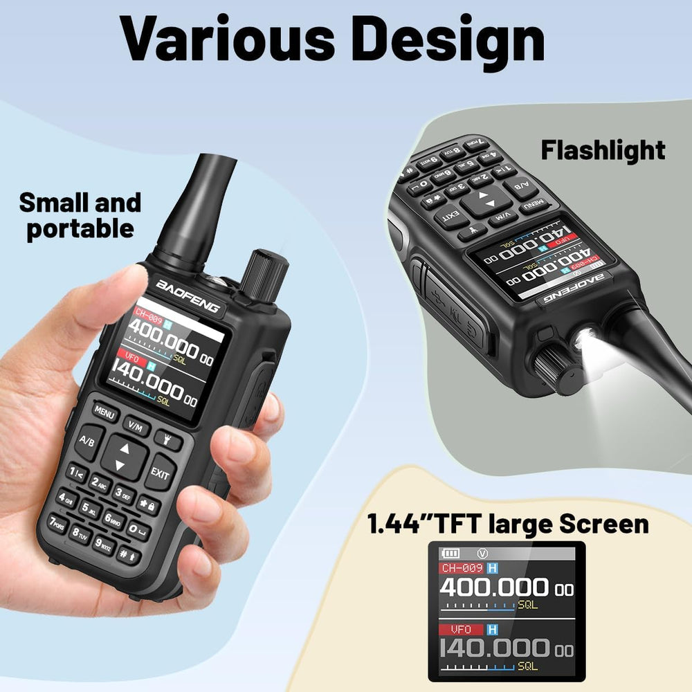 BAOFENG Radio UV-5R Mini-5 Ham Radio Handheld Rechargeable Walkie Talkies Lon...