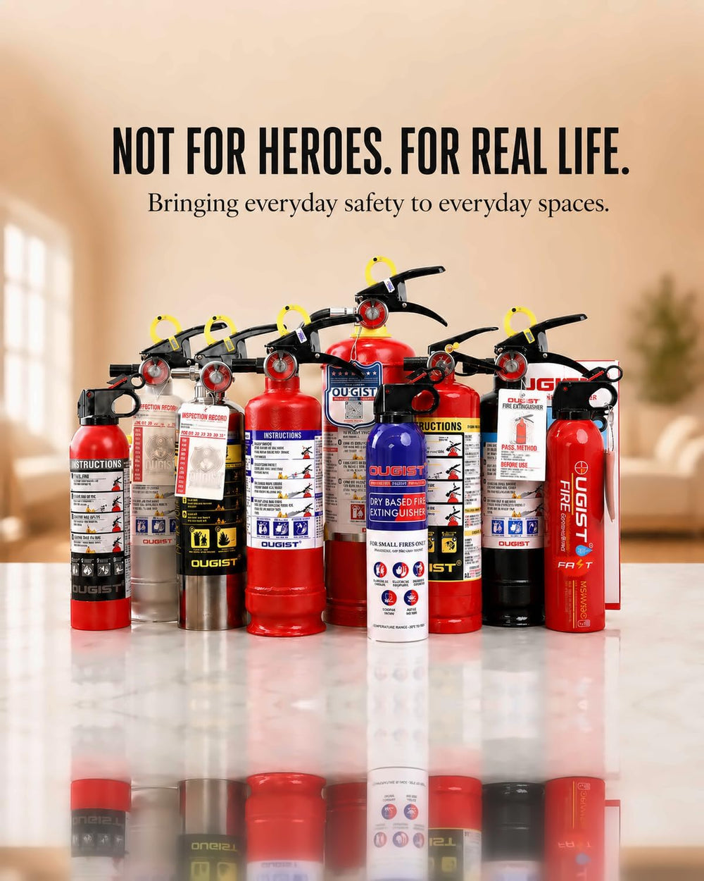 Ougist Car Fire Extinguisher, 1-A:10-B:C, FF1KG, 2.5lb Dry Chemical, 1 Pack