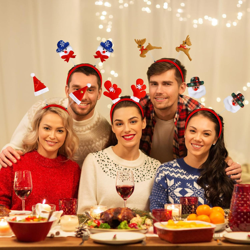Lyrow 100 Pcs Christmas Headbands Xmas Party Costume Headbands Favors Tree/sn...