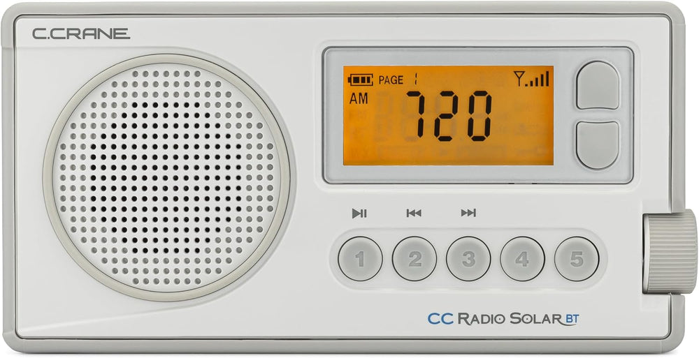 C. Crane CCRadio Solar with Bluetooth Receiving, Emergency Crank NOAA Weather...
