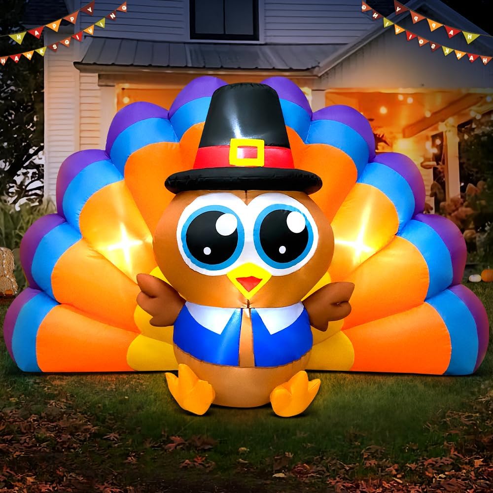 6ft thanksgiving inflatables outdoor decoration inflatable turkey, built shown in use