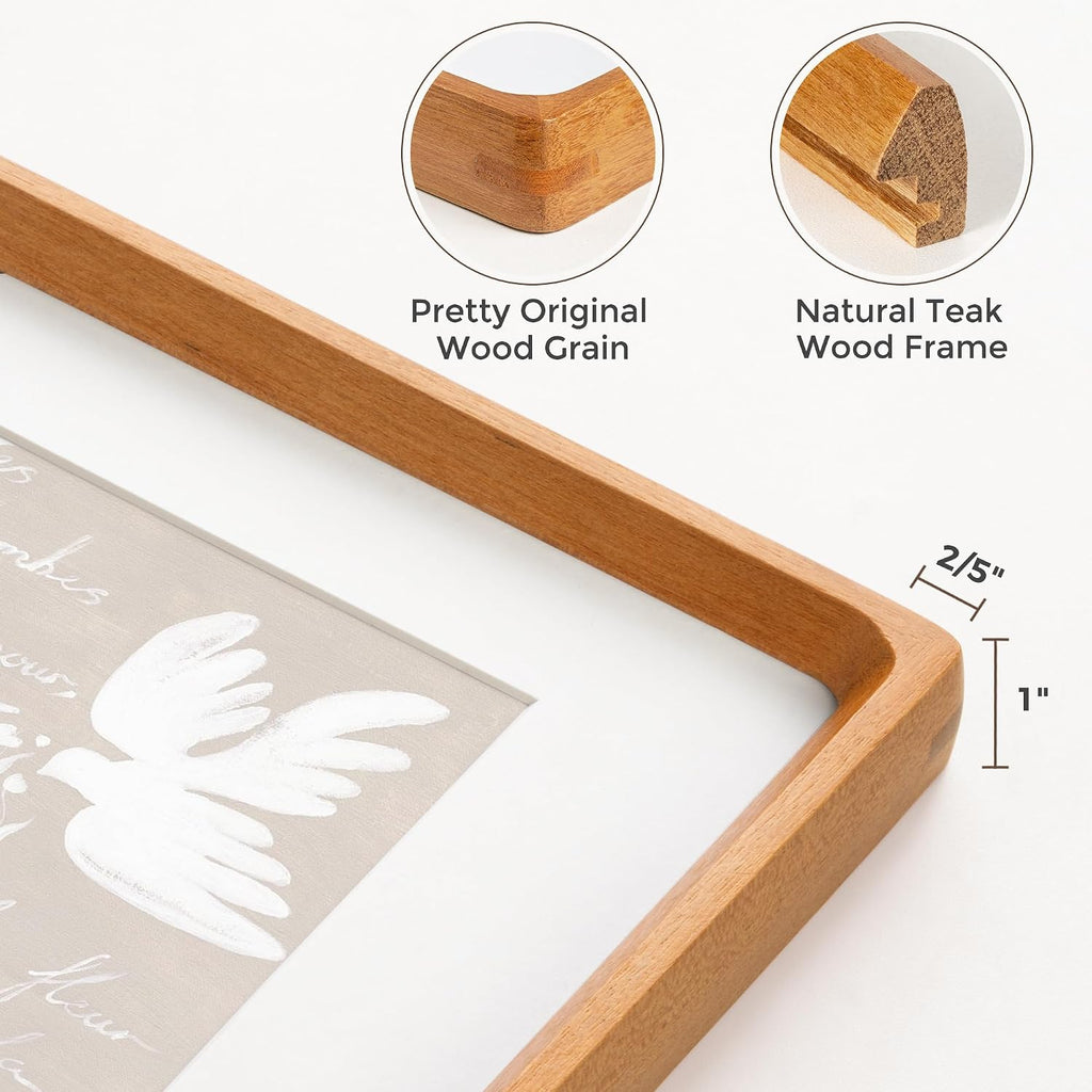 heimlove 12x18 picture frames natural teak,original wood hand, package contents
