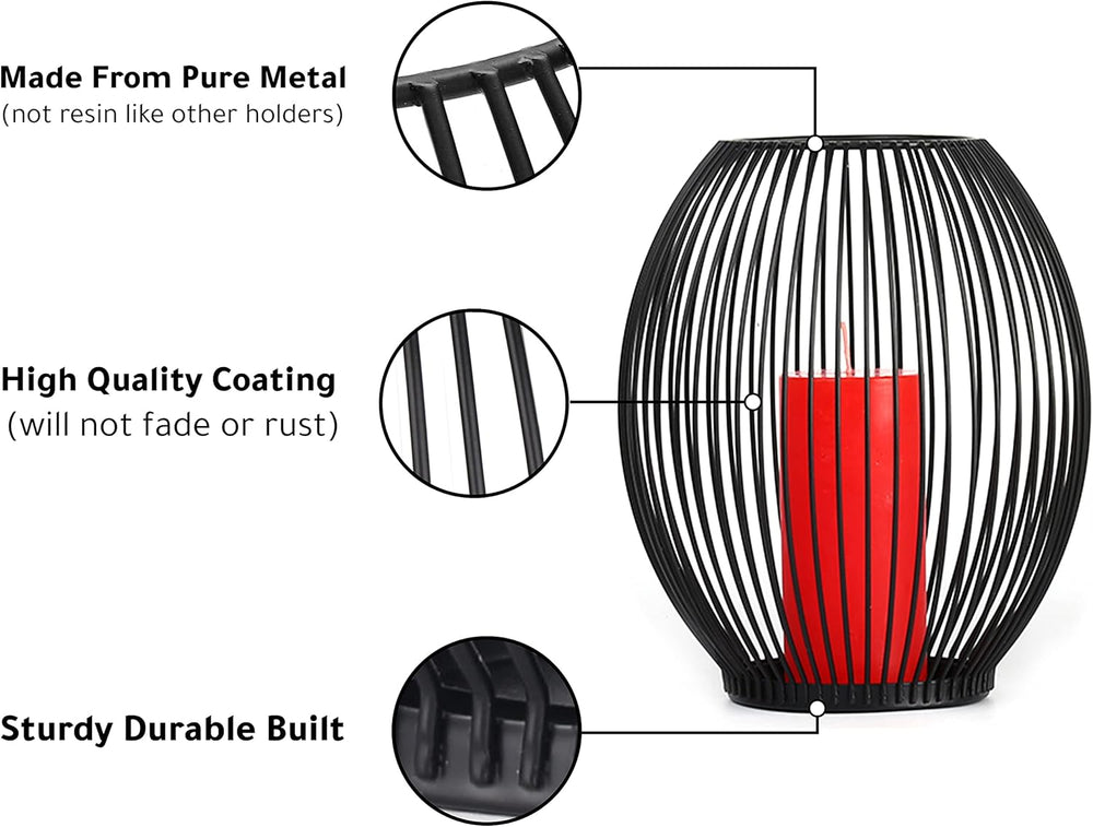 Outdoor Candle Holder Decor Set - Black Candle Holder - Candles Holders for T...