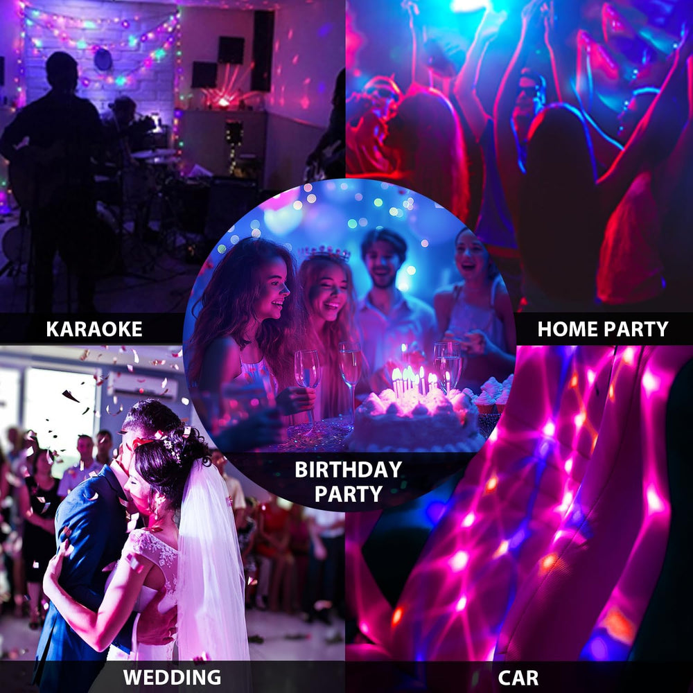 NEQUARE Disco Ball Party Lights 4-Pack, Sound Activated Strobe with Remote