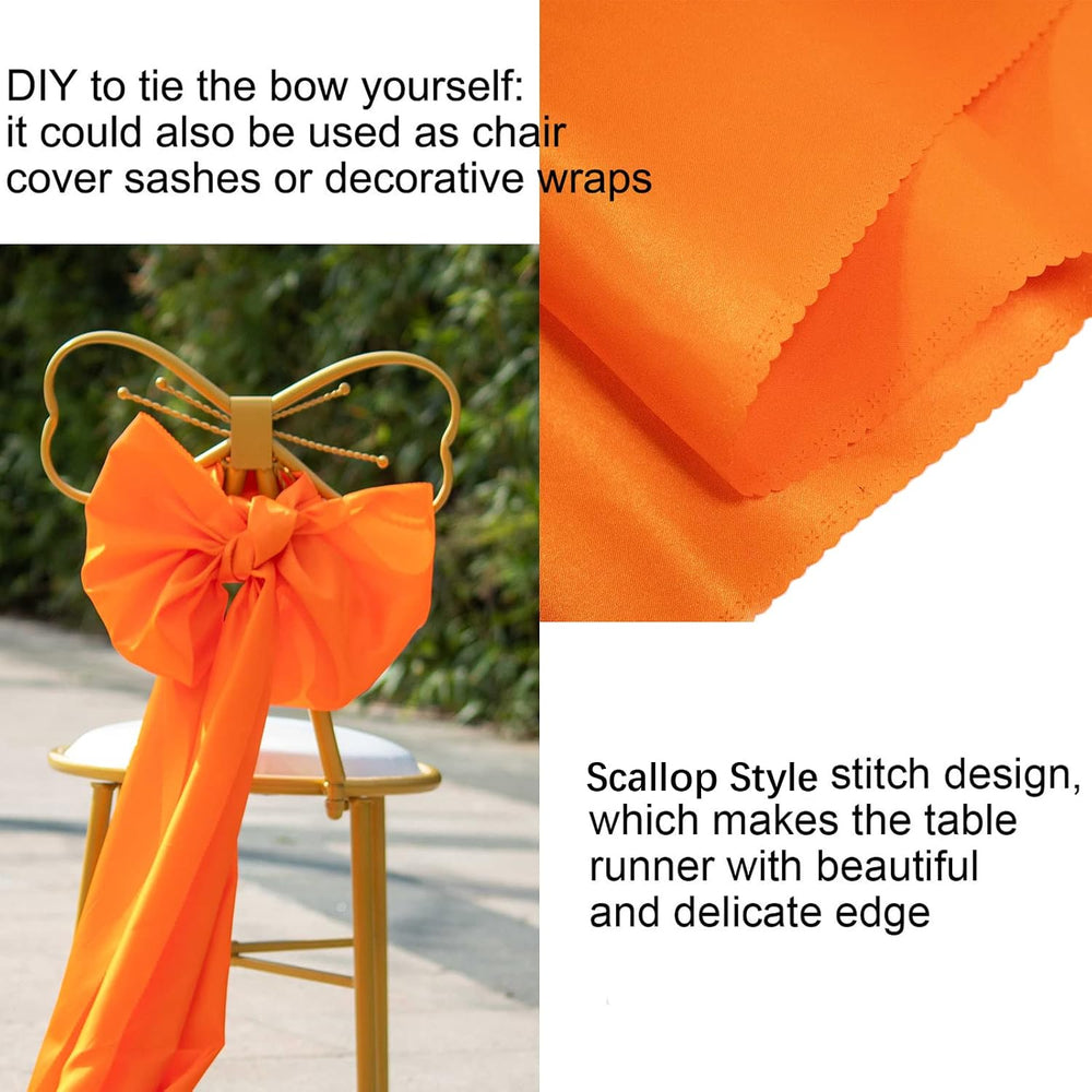 15 Pack Orange Table Runners, 12x108 Inches