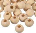 uxcell 100Pcs 30mm Natural Wood Spacer Beads, 15mm Large Hole Wooden Beads