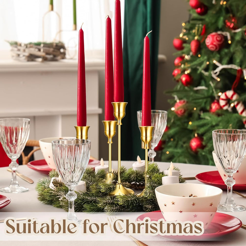 36PCS Brass Gold Taper Candle Holders Set, Vintage Metal Candlestick