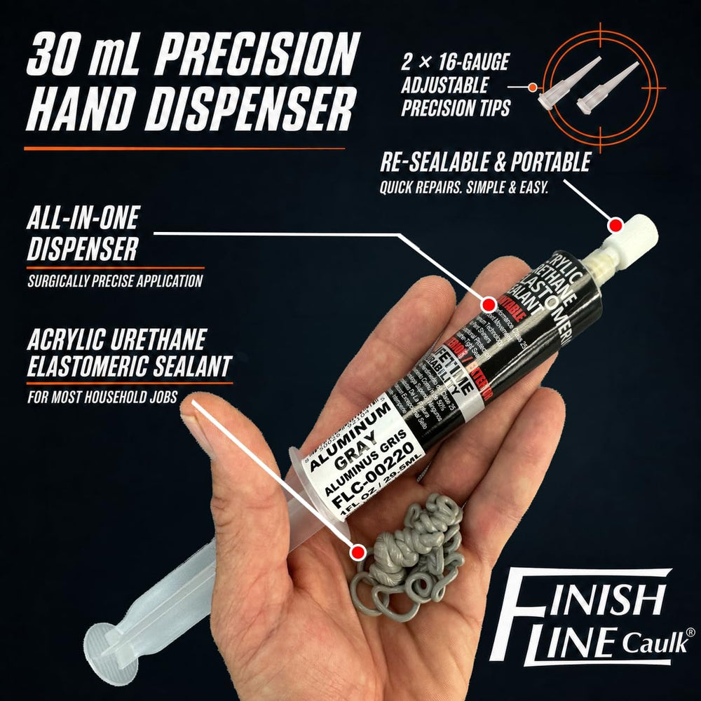 30mL Pre-Filled Precision Caulk Applicator Gray 5-Pack