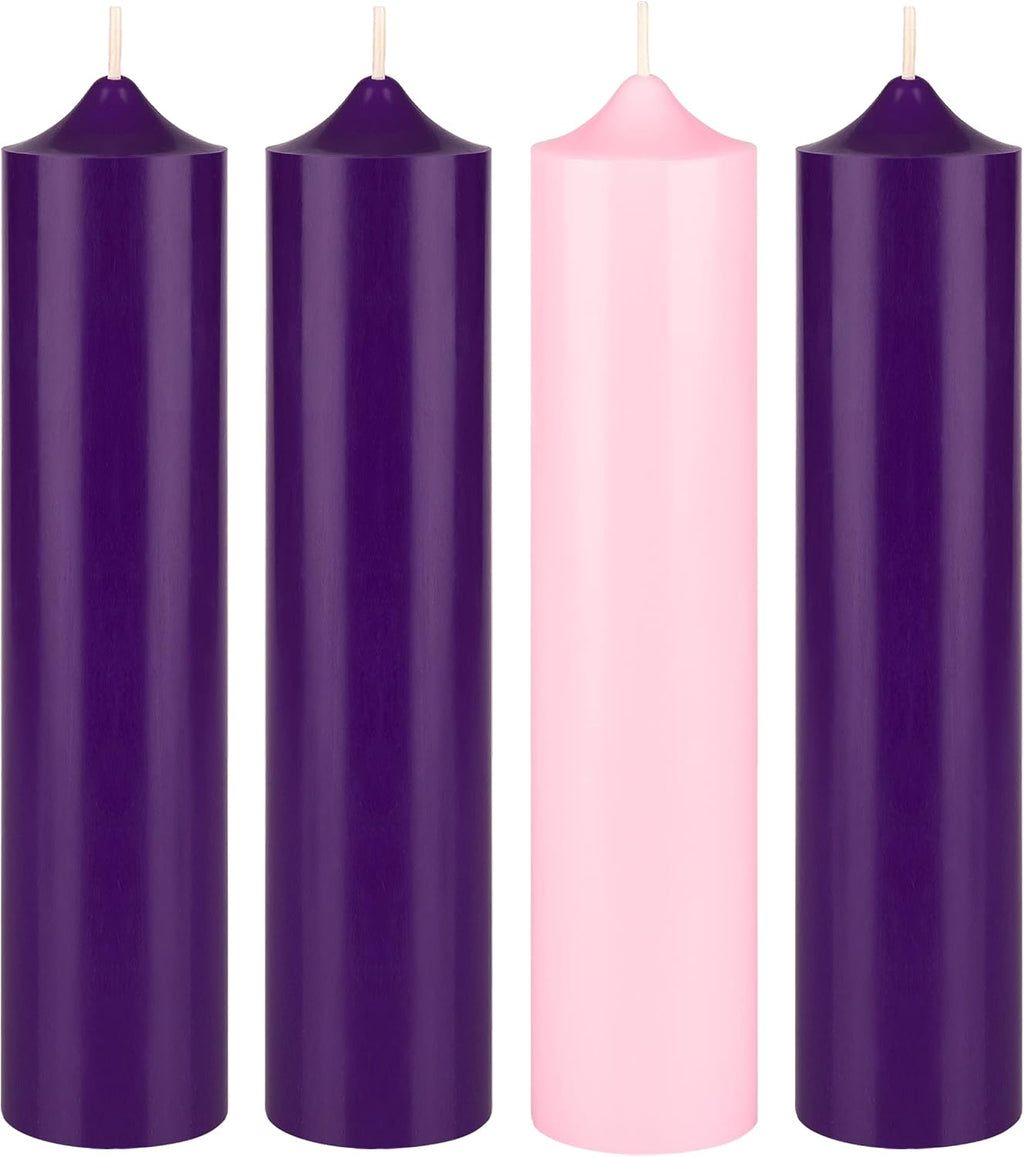 Mega Candles Unscented Advent Bell Top Pillar Candle Set 4 ct 2" x 9"