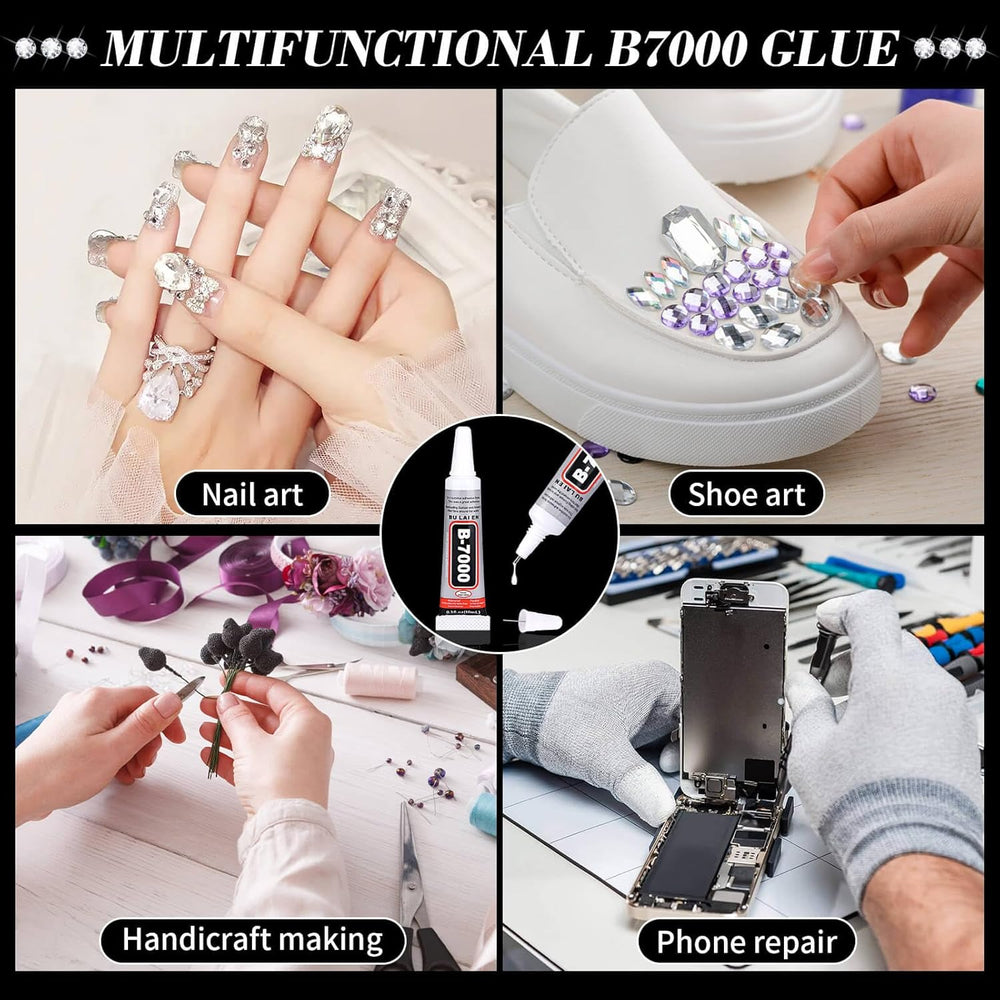 2 Yard Rhinestone Fringe with B7000 Glue, Sparkle Rhinestone Trim