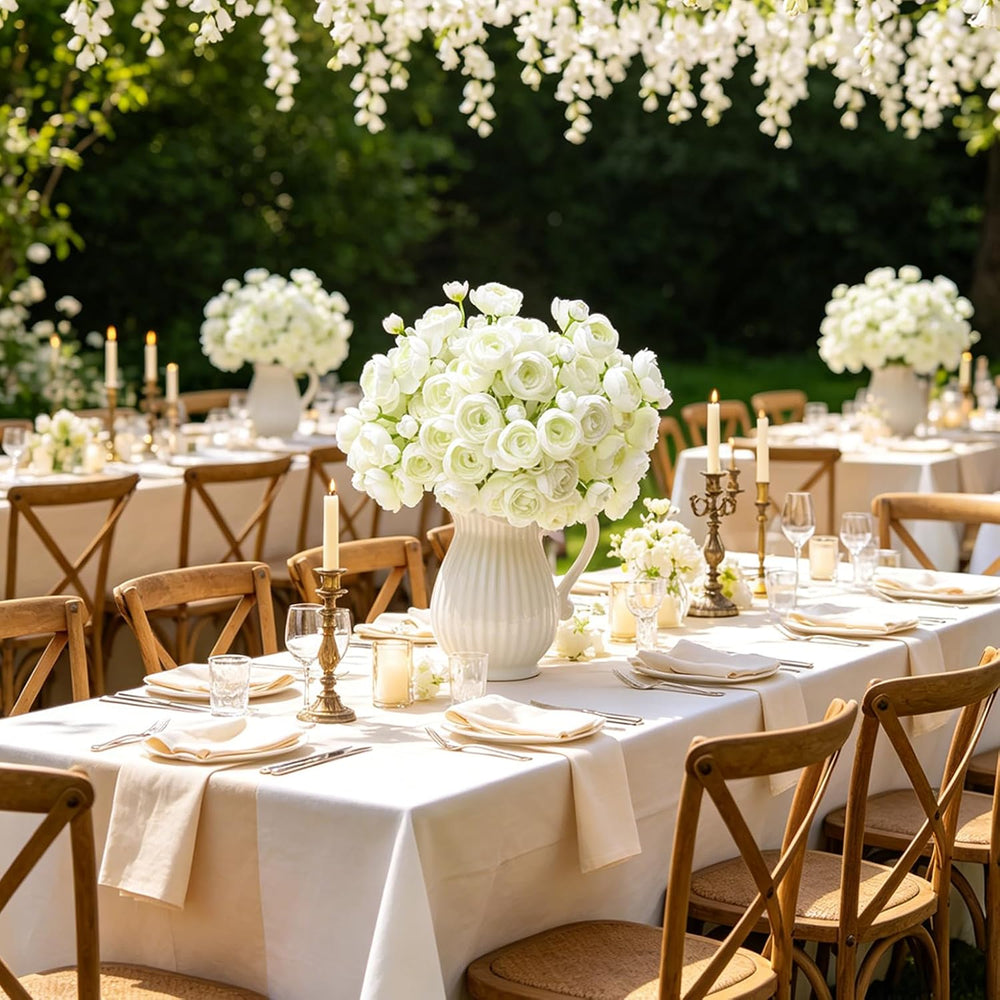 32Pcs Ivory White Ranunculus Artificial Flowers DIY Home Wedding