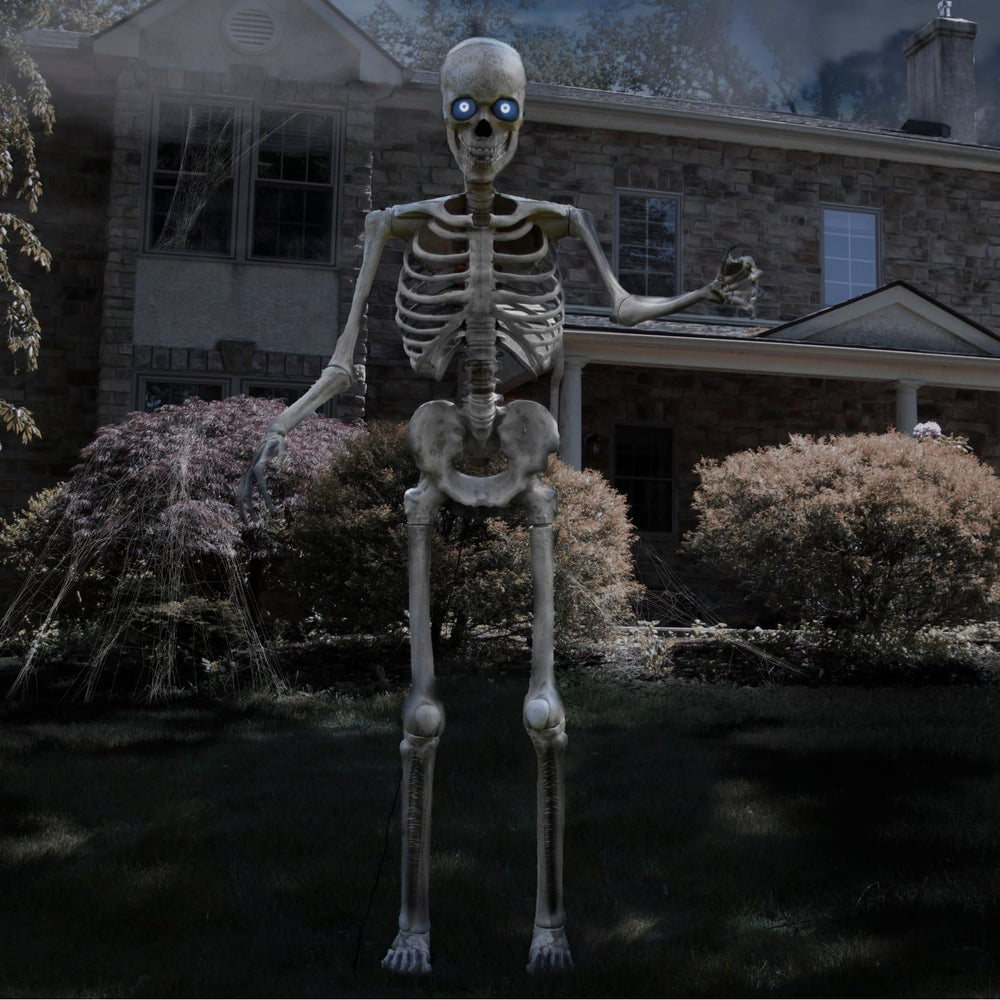 Haunted Hill Farm 8.0-Ft. Motion-Activated Towering Skeleton Animatronic
