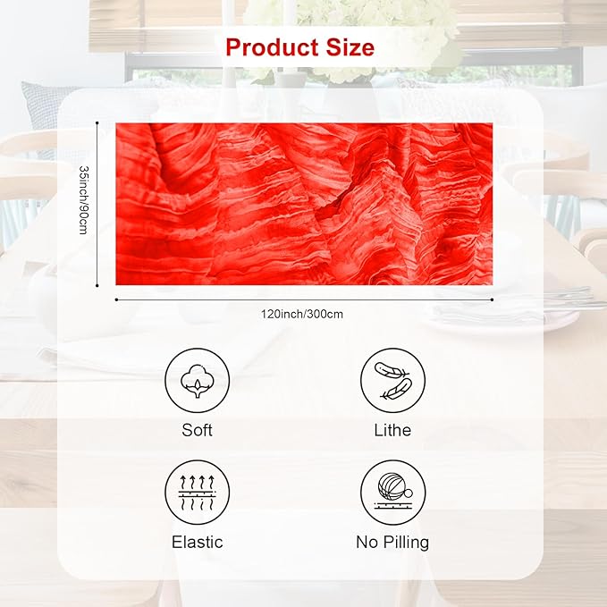 10 Pack Red Cheesecloth Table Runner 35x120 Inch 10Ft Rustic Gauze Cheese Cloth Table Runner Sheer Cheesecloth Table Runners for Wedding Party Bridal Shower Decoration