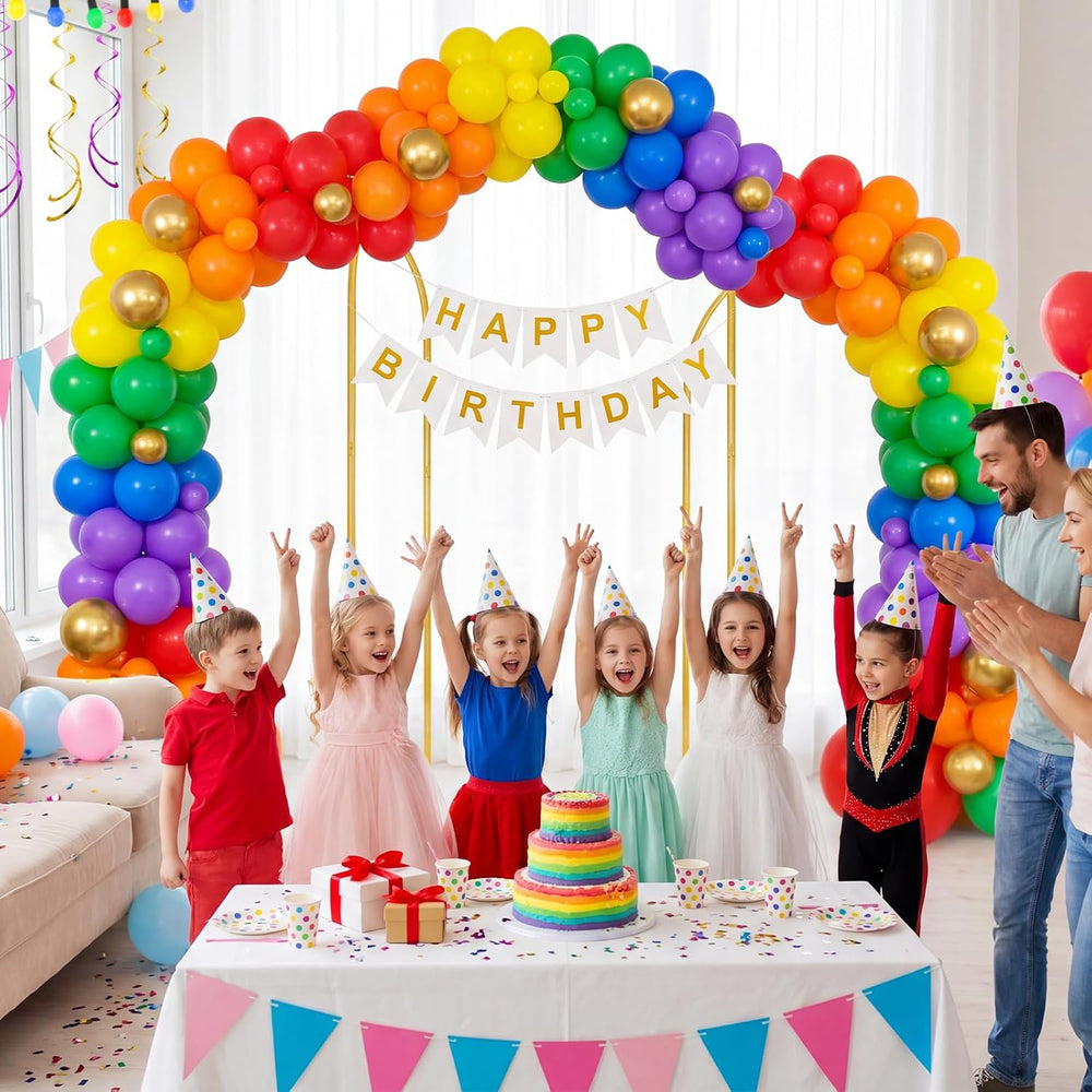 Gold Arch Backdrop Stand Set of 3, 7.2FT 6.6FT 6FT Balloon Arch Stand