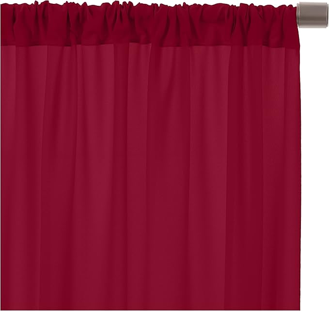 AK TRADING CO. 10 feet x 10 feet Polyester Backdrop Drapes Curtains Panels with Rod Pockets - Wedding Ceremony Party Home Window Decorations - Burgundy (DRAPE-5x10-BURGUNDY)
